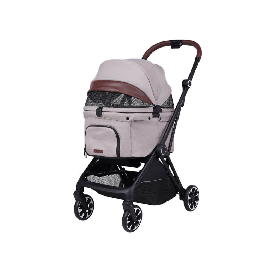 รถเข็นสัตว์เลี้ยง พับอัตโนมัติ BERND Proud Pet Auto Fold - Latte Beige_0